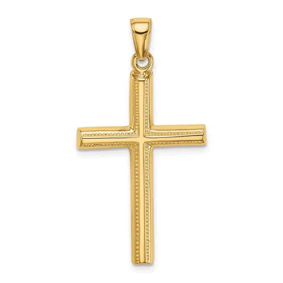 Diamond2deal 14k Yellow Gold Polished Cross Pendant