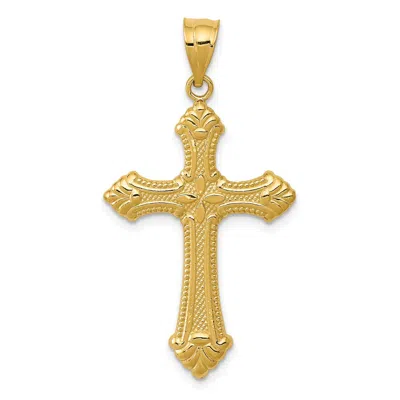 Diamond2deal 14k Yellow Gold Polished Cross Pendant