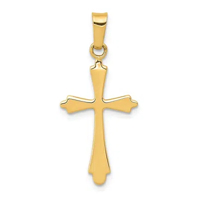 Diamond2deal 14k Yellow Gold Polished Cross Pendant