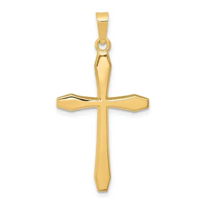 Diamond2deal 14k Yellow Gold Polished Cross Pendant