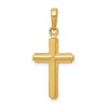 Diamond2deal 14k Yellow Gold Polished Cross With Striped Border Pendant In Yellow