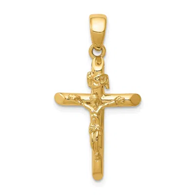 Diamond2deal 14k Yellow Gold Polished Crucifix Cross Pendant