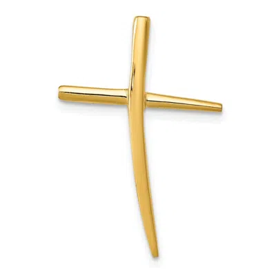 Diamond2deal 14k Yellow Gold Polished Curved Cross Chain Slide In Black