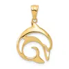 Diamond2deal 14k Yellow Gold Polished Cut Out Dolphin Pendant In Yellow