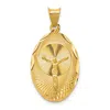 Diamond2deal 14k Yellow Gold Polished Diamond-cut Corpus Oval Pendant In Yellow