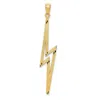Diamond2deal 14k Yellow Gold Polished Diamond-cut Lightning Bolt Pendant In Yellow