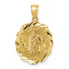 Diamond2deal 14k Yellow Gold Polished Diamond-cut Spanish Version Our Lady Of Guadalupe Pendant In Yellow