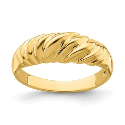 Diamond2deal 14k Yellow Gold Polished Dome Ring