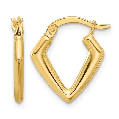 Diamond2deal 14k Yellow Gold Polished Fancy Hoop Huggie Earrings
