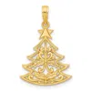 Diamond2deal 14k Yellow Gold Polished Fancy Scrolled Christmas Tree Pendant In Yellow