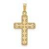 Diamond2deal 14k Yellow Gold Polished Filigree Cross Pendant In Yellow
