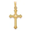 Diamond2deal 14k Yellow Gold Polished Fleur De Lis Cross Pendant In Yellow