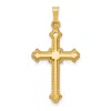 Diamond2deal 14k Yellow Gold Polished Fleur De Lis Cross Pendant In Yellow