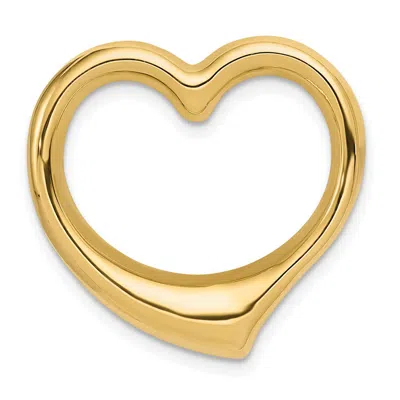 Diamond2deal 14k Yellow Gold Polished Floating Heart Chain Slide
