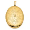 Diamond2deal 14k Yellow Gold Polished Floral Filigree 20mm Oval Locket Pendant In Yellow