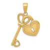 Diamond2deal 14k Yellow Gold Polished Heart Key Lock Charm In Yellow