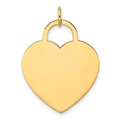 Diamond2deal 14k Yellow Gold Polished Heart Shaped Disc Pendant In Gray