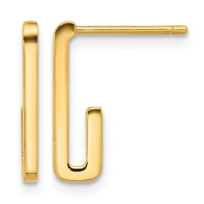 Diamond2deal 14k Yellow Gold Polished J Shape Huggie Hoop Earrings