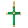 Diamond2deal 14k Yellow Gold Polished Jade -x- Cross Pendant In Yellow