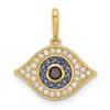 Diamond2deal 14k Yellow Gold Polished Multi-color Cubic Zirconia Evil Eye Pendant In Yellow