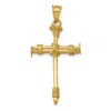 Diamond2deal 14k Yellow Gold Polished Nail Cross Pendant In Yellow