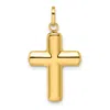 Diamond2deal 14k Yellow Gold Polished Puffed Cross Pendant In Yellow