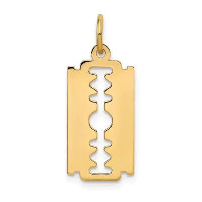 Diamond2deal 14k Yellow Gold Polished Razor Blade Charm Pendant