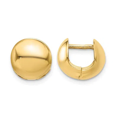 Diamond2deal 14k Yellow Gold Polished Round Huggie Hoop Earrings