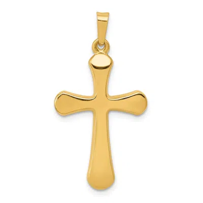 Diamond2deal 14k Yellow Gold Polished Rounded Cross Pendant