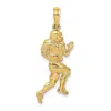 Diamond2deal 10k Yellow Gold Polished Running Football Player Charm In Yellow