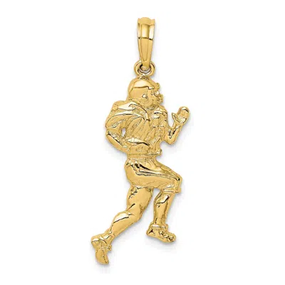 DIAMOND2DEAL 14K YELLOW GOLD POLISHED RUNNING FOOTBALL PLAYER CHARM