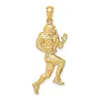 Diamond2deal 14k Yellow Gold Polished Running Football Player Charm In Yellow