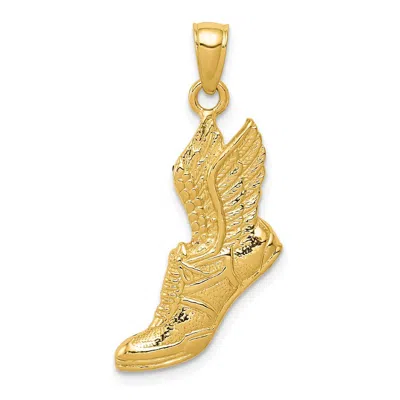 Diamond2deal 14k Yellow Gold Polished Running Shoe Pendant