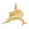 Diamond2deal 14k Yellow Gold Polished Sailfish Pendant In Yellow