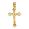 Diamond2deal 14k Yellow Gold Polished Satin And Diamond-cut Crucifix Pendant In Yellow