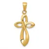 Diamond2deal 14k Yellow Gold Polished Satin Figure 8 Cross Pendant In Yellow