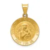 Diamond2deal 14k Yellow Gold Polished Satin Our Lady Perpetual Help Medal Hollow Pendant In Yellow