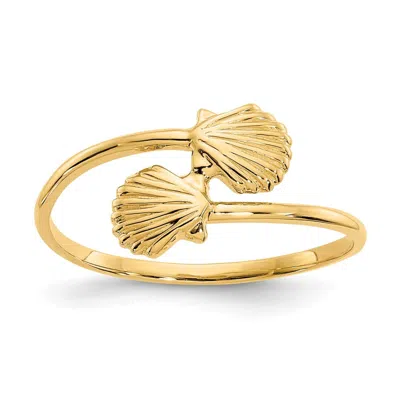 Diamond2deal 14k Yellow Gold Polished Shells Ring