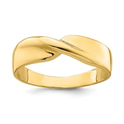 Diamond2deal 14k Yellow Gold Polished Single Twist Ring