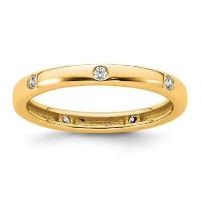 Pre-owned Diamond2deal 14k Yellow Gold Polished Size 6 Bezel-set 1/10ct Diamond Eternity Band Ring