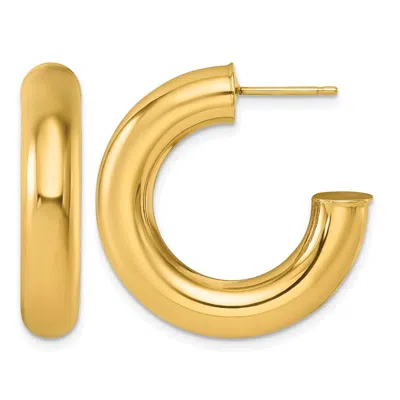 Diamond2deal 14k Yellow Gold Polished Small Hollow C-hoop Earrings