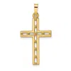 Diamond2deal 14k Yellow Gold Polished Solid Cross Pendant In Yellow