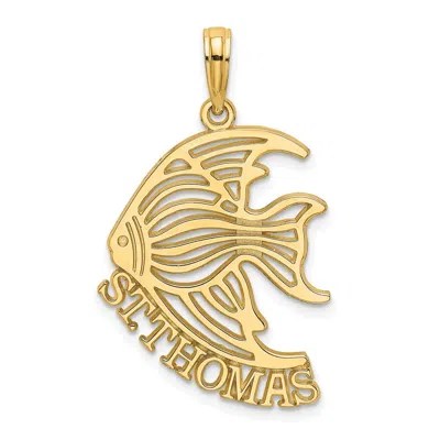 Diamond2deal 14k Yellow Gold Polished St. Thomas Angelfish Charm In Transparent