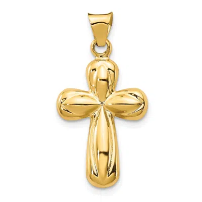 Diamond2deal 14k Yellow Gold Polished Stamping Cross Pendant