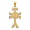 Diamond2deal 14k Yellow Gold Polished Textured Armenian Cross Pendant In Yellow