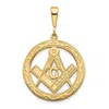 Diamond2deal 14k Yellow Gold Polished Textured Large Masonic Symbol Pendant In Yellow