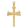 Diamond2deal 14k Yellow Gold Polished Textured Nails Cross Pendant In Yellow
