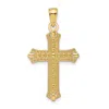Diamond2deal 14k Yellow Gold Polished Textured Pointed Ends Fancy Cross Pendant In Yellow