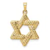 Diamond2deal 14k Yellow Gold Polished Textured Solid Star Of David Pendant In Yellow