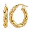 Diamond2deal 14k Yellow Gold Polished Twisted Oval Shape Hoop Earrings In Gold